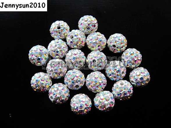 

6mm Clear AB Top Quality Czech Crystal Rhinestones Pave Clay Round Disco Ball Spacer Beads For Jewelry Crafts 100pcs / Pack