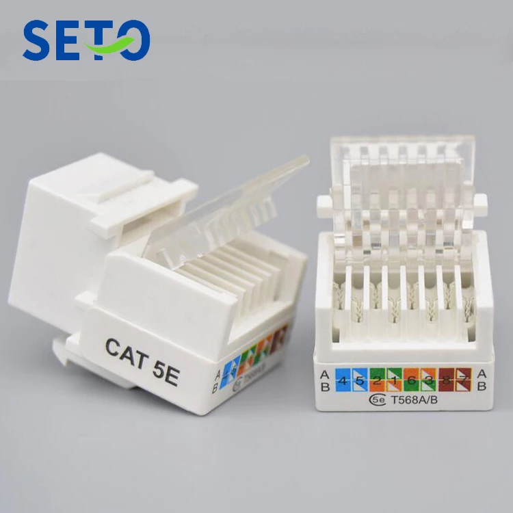 Сетевой модуль штепсельной вилки SeTo RJ45 Cat5e Keystone для розетки настенной