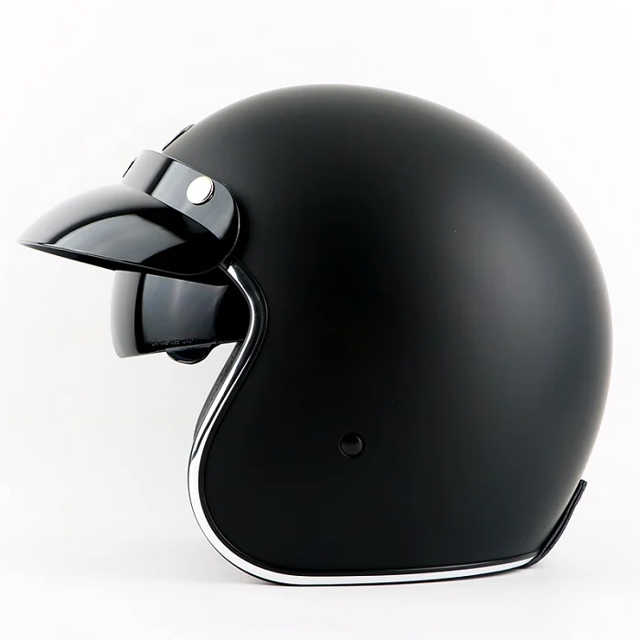 TORC T57 винтажный шлем moto rcycle с открытым лицом 3/4 шлем с внутренним козырьком moto cross jet Ретро capacete мотоциклетный шлем ECE - Цвет: MATTE BLACK