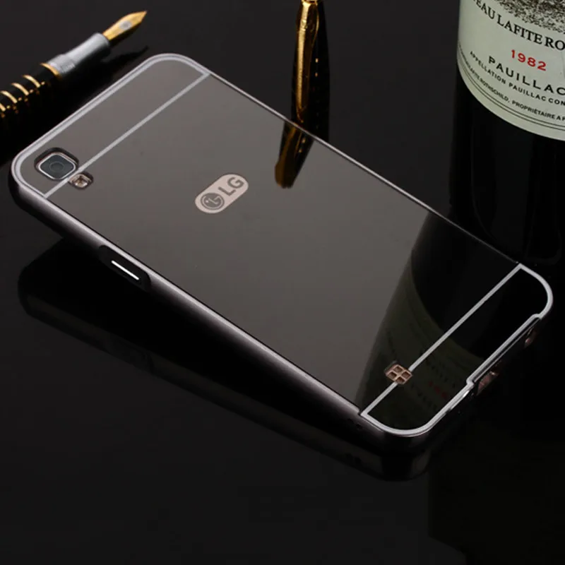 Чехол для LG X power металлический золотой бампер акриловая жесткая задняя крышка для телефона Capa для LG X power K210 K220 K220d 5," Coque Fundas - Цвет: Black