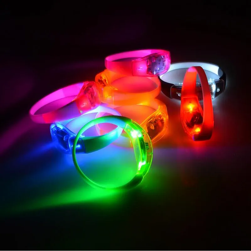 LED Flashing Silicone Bracelet Light Wristband Rave Party Glow Bangle Decoration Toy Gift home decor wedding birthday|decorative
