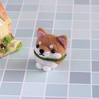 Shiba Inu Плюшевый шерстяной войлок DIY Материал сумка для взрослых ручной работы наборы игрушек для валяния милый Пудель маленький щенок корги собака для начинающих - Цвет: Shiba Inu