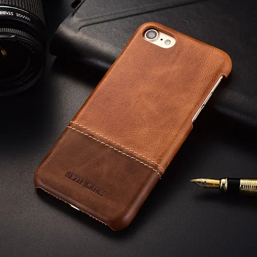 khaki Чехол для iphone 7/8 KEZiHOME, роскошный хит цвета, натуральная кожа, твердая задняя крышка, Капа для iphone 8/7, чехол для телефона s - Цвет: khaki