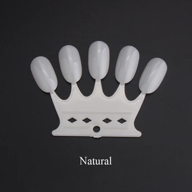 Natural 10 шт. цветная карточка в форме короны для дизайна ногтей для гелевого лака, накладные ногти для демонстрации, советы для показа, инструменты для маникюра, дизайн ногтей - Цвет: Natural