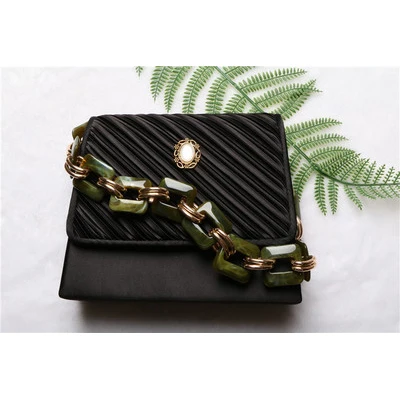 dark green Акриловые плечевые ремни для сумок, женские Роскошные Дизайнерские Сумочки из акрилового сплава ручной работы, женские ремни высокого качества - Цвет: dark green