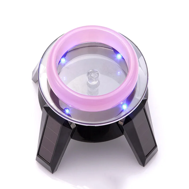 Вращающийся на 360 градусов солнечных батареях Ювелирный стенд Ожерелье Кольцо