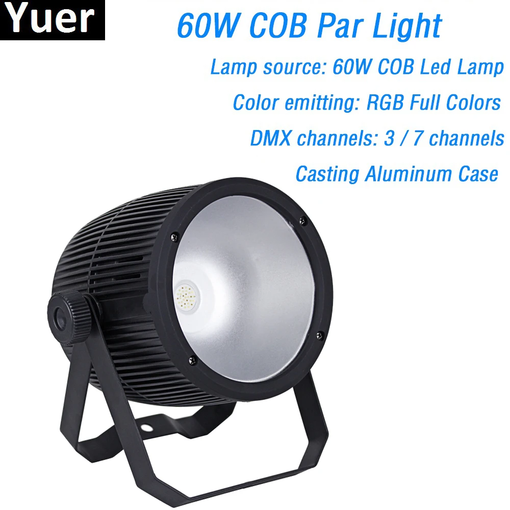 1 упаковка светодиодный плоский Par свет 60 Вт RGB Полноцветный COB банок с DMX512 хороший