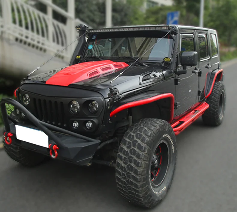 Lsrtw2017 накладка на капот автомобиля из нержавеющей стали анти ветка провода для jeep wrangler 2007- JK JL