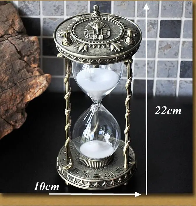 

Creative retro tin alloy 30min metal hourglass sand timer sand watch hourglass 30 minutes decoratie zand A34