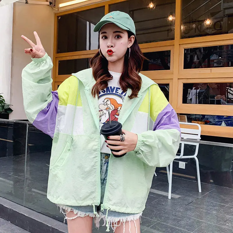 Женская Солнцезащитная куртка 2019 летняя Корейская свободная тонкая в стиле