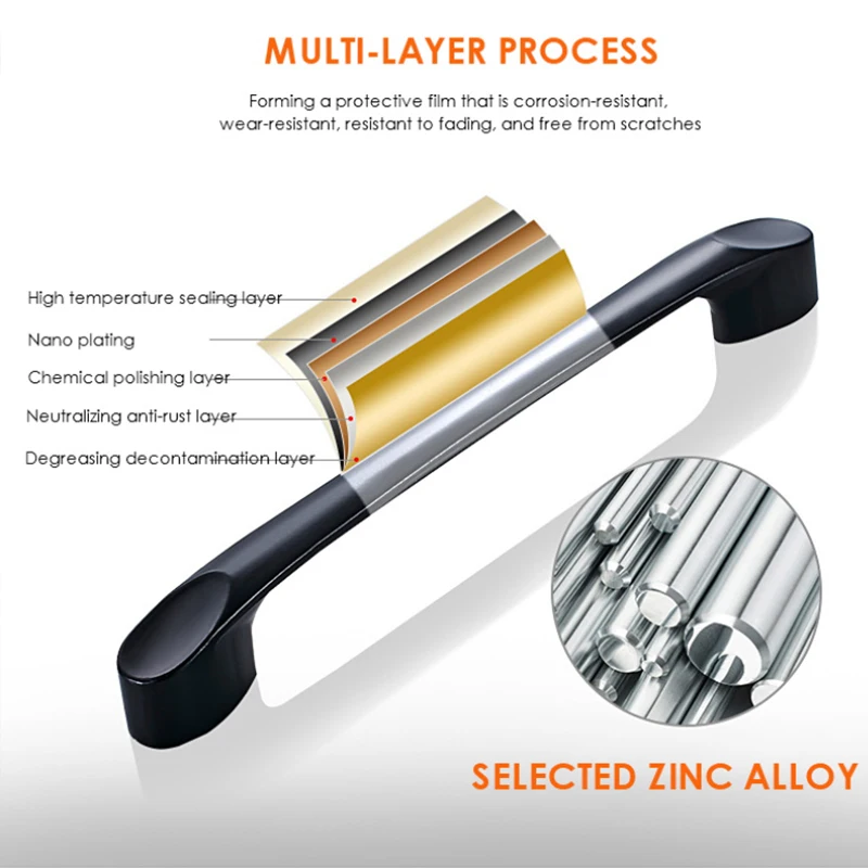 Черная дверная ручка в американском стиле кухонная дверь шкафа мебель цинковые