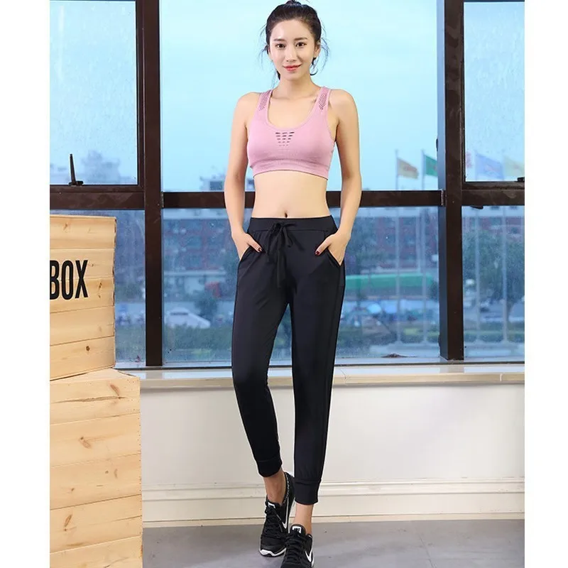 Женские спортивные Леггинсы для фитнеса штаны занятий йогой однотонные