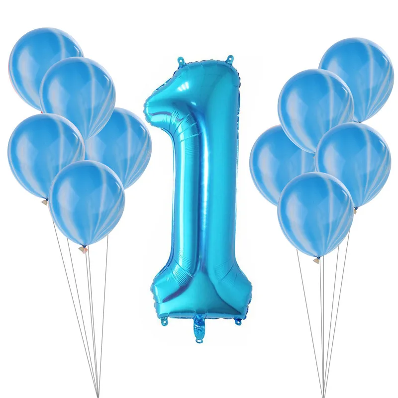 123 вечерние 25 шт. Агат конфетти 1 Year Old латексных воздушных шаров с набор День
