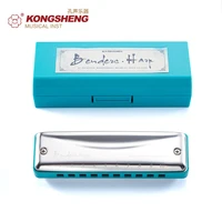 kongsheng 10 holes mouth organ diatonic harmonica high quality musical instrument for beginner with box key of c d e f g a bb