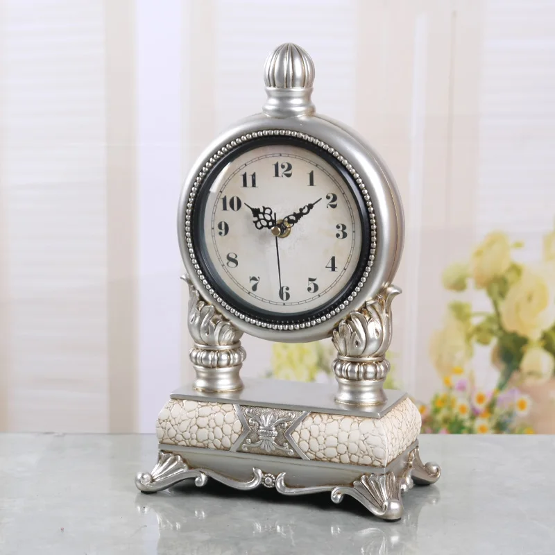

N Meijswxj Bracket Clock Saat Reloj Desk Clock Bedside Resin Mute Retro Table Clocks Relogio Reveil Masa saati Relogio de mesa