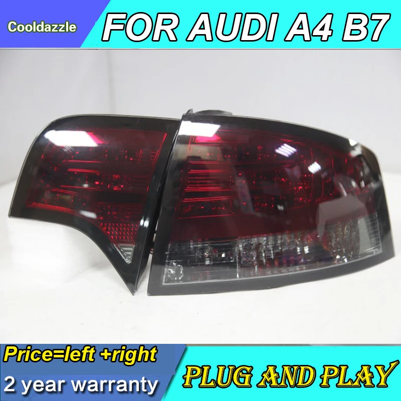 Задние фонари для AUDI A4 B7 задние 2005 2006 2007 2008 год задний фонарь дымчатый черный|Фара