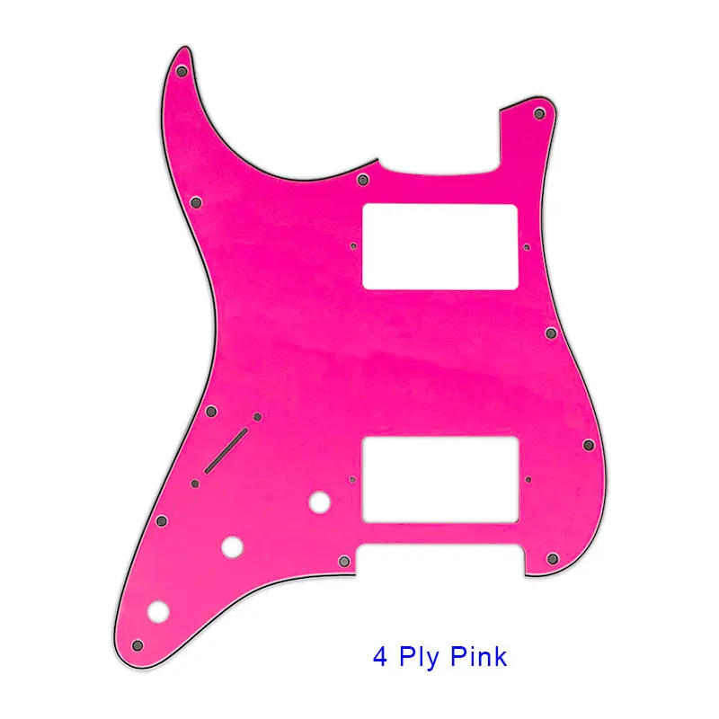 4 ply pink Pleroo аксессуары для гитары pickguards 11 отверстий для левшей США/Мексика стандарт ST HH гитара Stratocaster с PAF Humbucker - Цвет: 4 ply pink