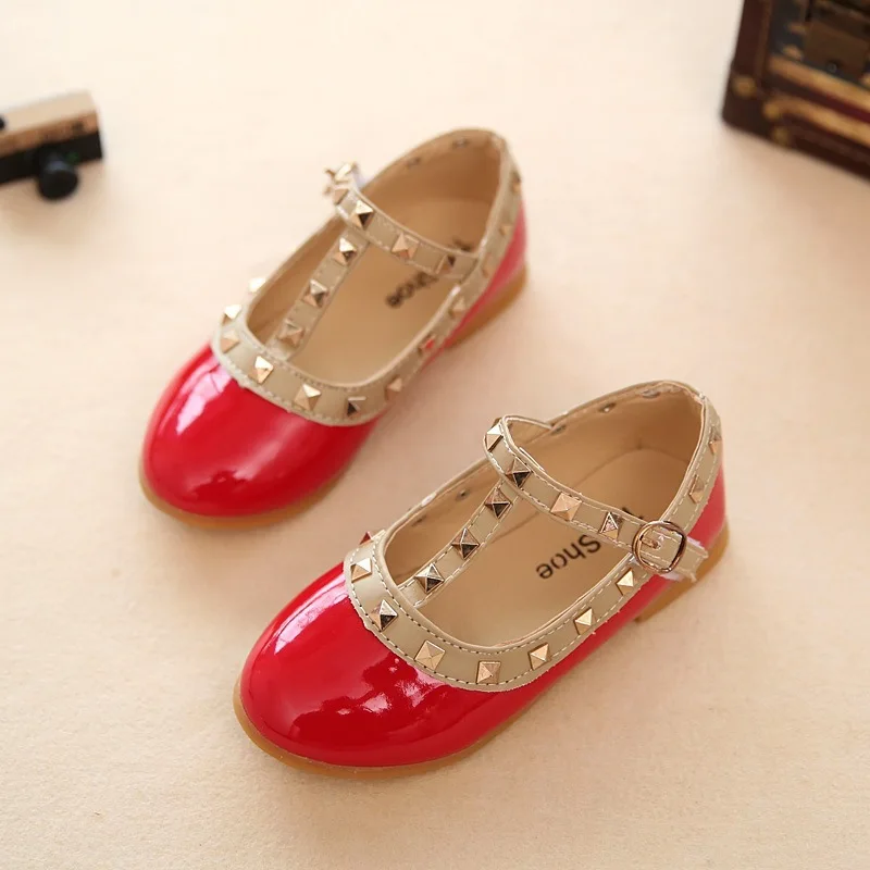 2019 spring autumn children's shoes fashion rivets girls shoes Dancing Princess princess shoes