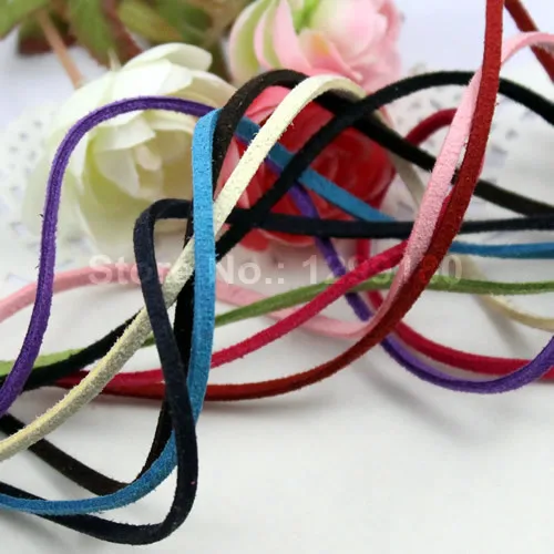 Модный плоский корейский бархатный шнур 20 шт./лот 3 мм кожаная нить для ожерелья