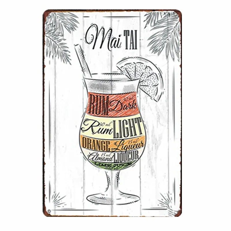 Русский для водки пива металла плакат Bahama Маргарита Пина томатный Drink Wine