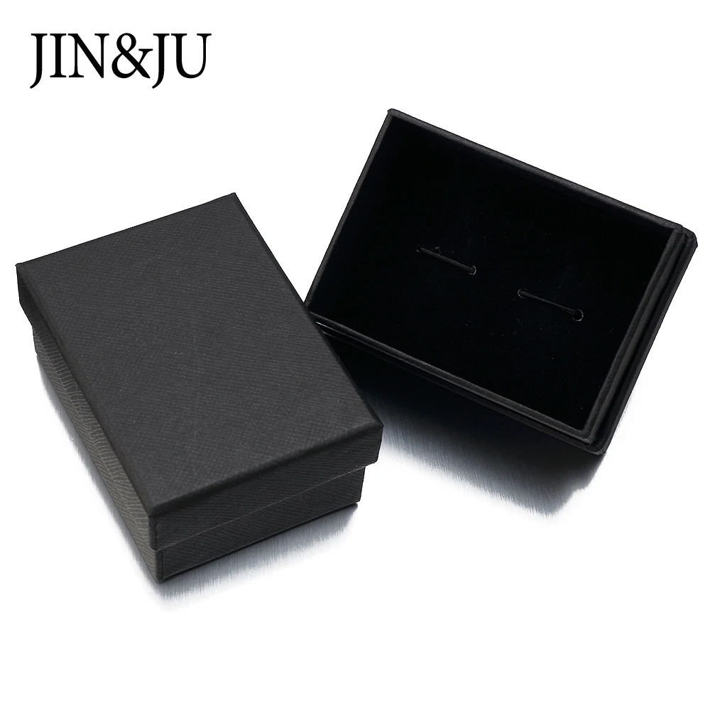 JIN& JU черные бумажные коробки для запонок 30 шт./лот высококачественные тонкие линии черные матовые бумажные коробки для ювелирных изделий запонки чехол для переноски