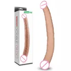 Анальный фаллоимитатор большого размера, 14 дюймов, с двойной головкой, гибкий, Реалистичный, лесбийский фаллоимитатор, мягкая анальная игрушка, секс-игрушка для взрослых