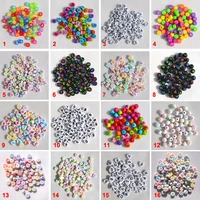 flat heart shape 7mm mixed colorful acrylic letter beads for diy alphabet fashion jewelry bracelets hand making 100pcs 30 styles