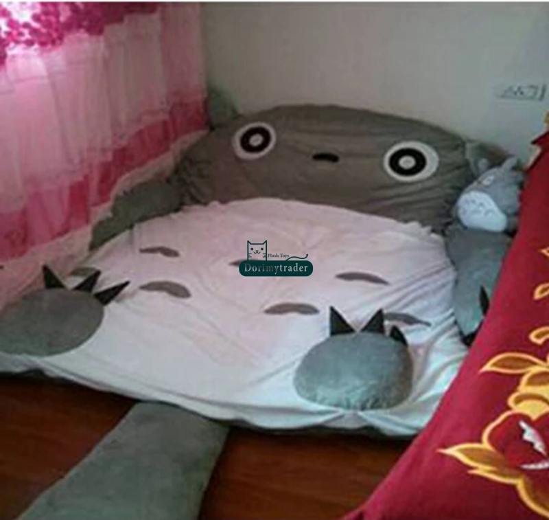 Dorimytrader 200cm X 160cm Огромный мягкий плюшевый мультфильм аниме Beanbag Тоторо спальный