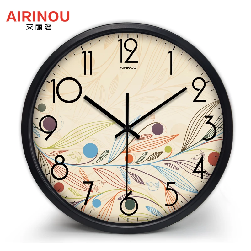 Airinou простые кварцевые настенные часы эскиз пасторальные листья новый свежий и