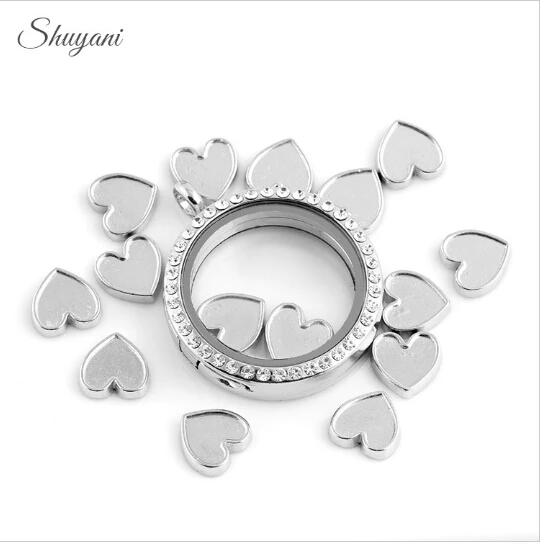 

50Pcs Vintage Heart Love Collet Charms Cabochon Stickers Floating Charms For Glass Living Lockt Necklaces Jewelry