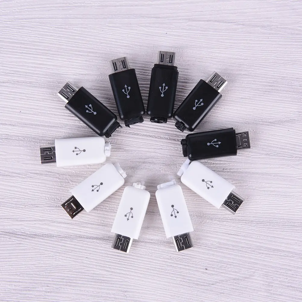 10 шт./компл. белый/черный 4 в 1 DIY Micro USB сварочный Тип штекер 5 контактный разъем с