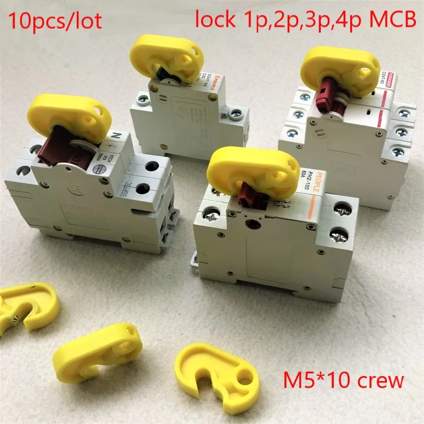 Фото 10 шт./лот multi pole MCB lockout master lockout 1P 2P 3P 4P breaker lockout №1