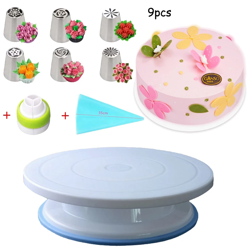 14 шт./компл. пластиковый поворотный стол для торта вращающийся нож теста 10 дюймов