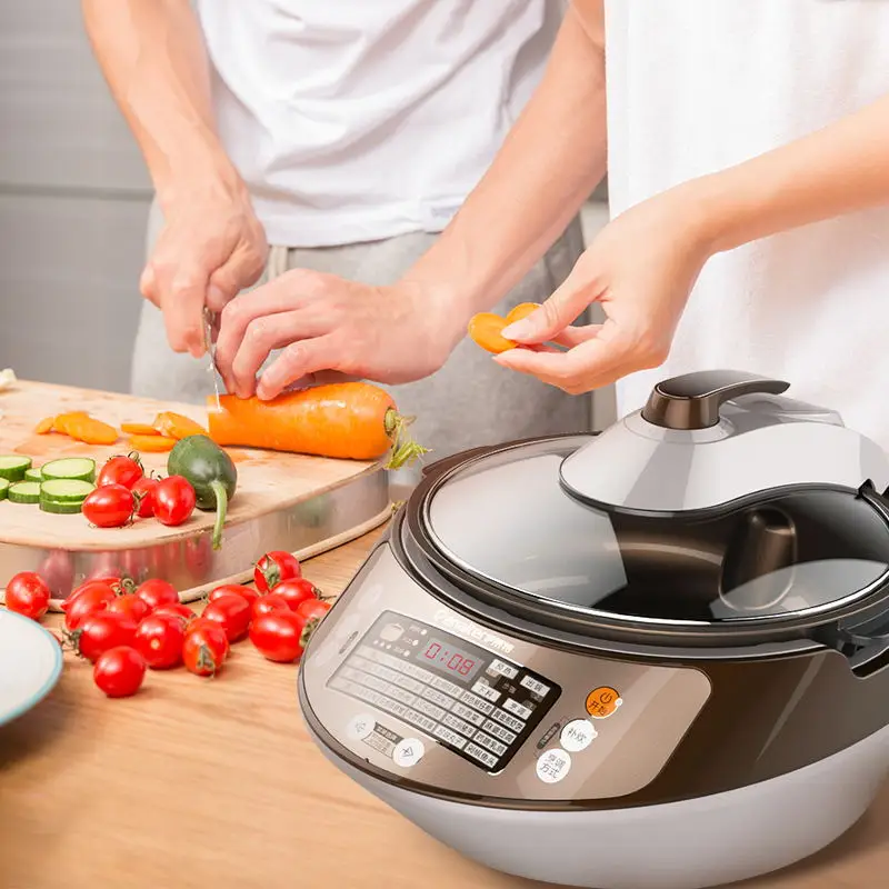 Полностью автоматическая кухонная многофункциональная китайская пищевая электрическая кастрюля вок робот без испарений большая огневая мощь антипригарная более 20 меню