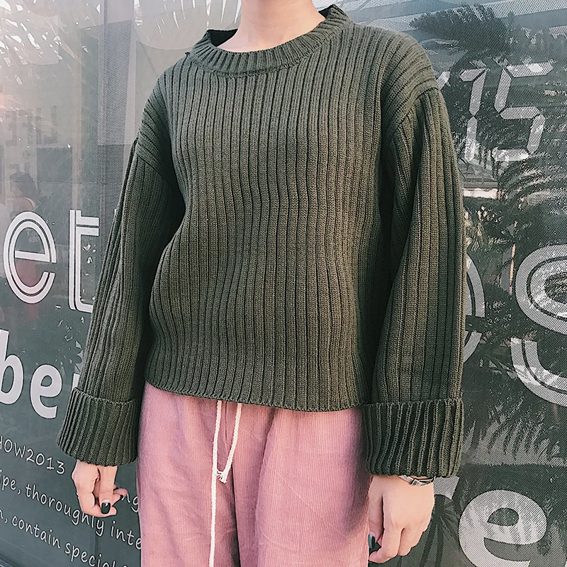 New Knitted Pullover Sweater Women Casual Soft Jumper Pull Femme 2017 Autumn Winter Korean Long Sleeve Striped Solid Knitwear | Женская