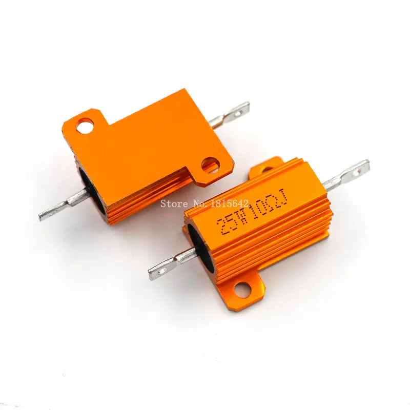 RX24 25 Вт 10R 10RJ мощный металлический корпус алюминиевый Золотой резистор 10 Ом