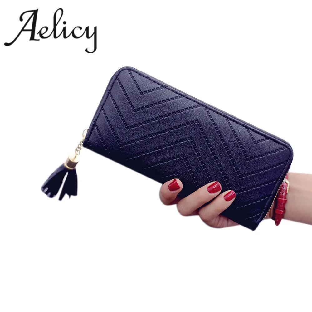 Aelicy 2020 Сумочка с кисточками кошелек Однотонный женский Portefeuille Femme и кошельки