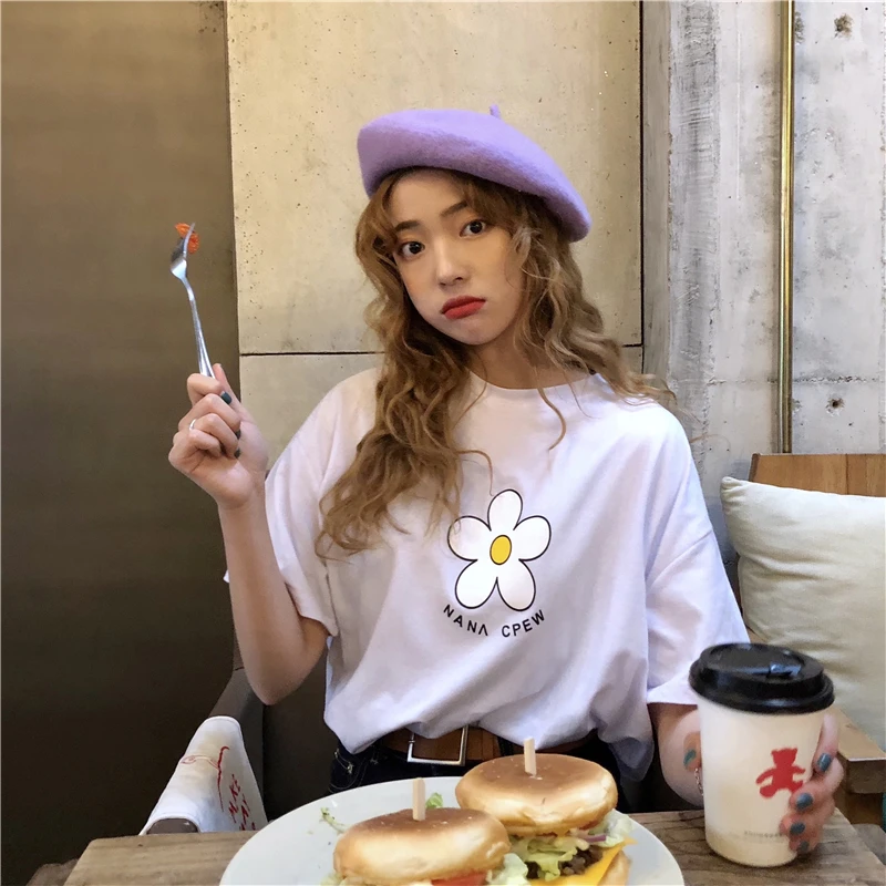 Harajuku новые кепки в стиле цветами симпатичная детская одежда Корейском с