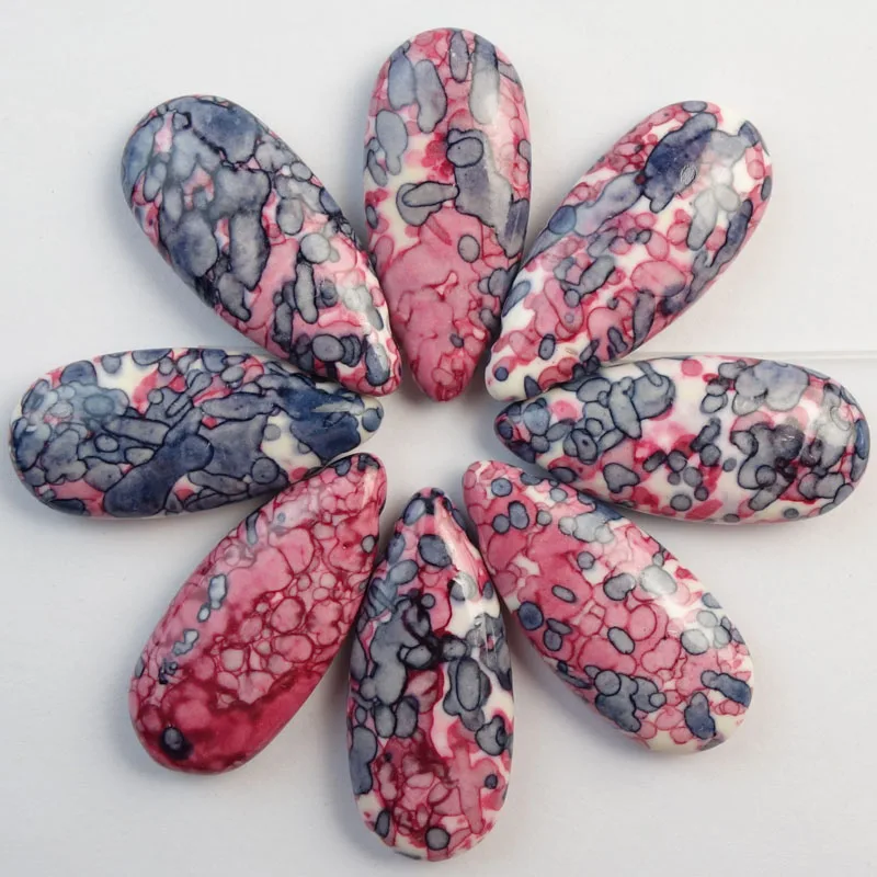 (Min. order $10 микс) Бесплатная доставка Оптовых 4 шт. Красный Дождь Цветов Камень Teardrop