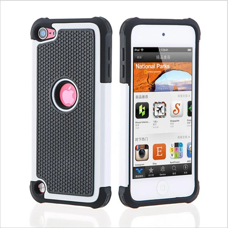 Двухслойный пластиковый чехол с шариком силиконовый для iPod Touch 5 6 Рождественский