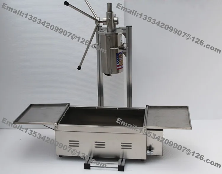 3-hole Nozzle Commercial 5L Manual Spanish Churrera Churro Donut Doughnut Machine Maker Stand with 25L 220v Electric Deep Fryer | Бытовая