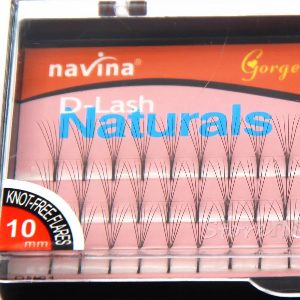 Набор для наращивания ресниц NAVINA 6 корней 60 натуральных длинных черных