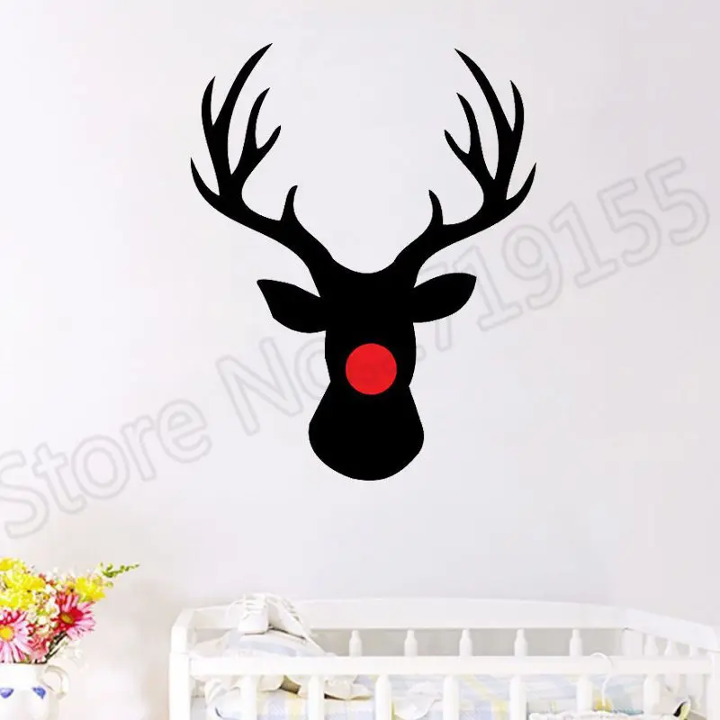 

YOYOYU Wall Decal Reindeer Christmas Wall Stickers wall decal for interior home decor waterproof Vinyl Decals xmas Decor ZW66