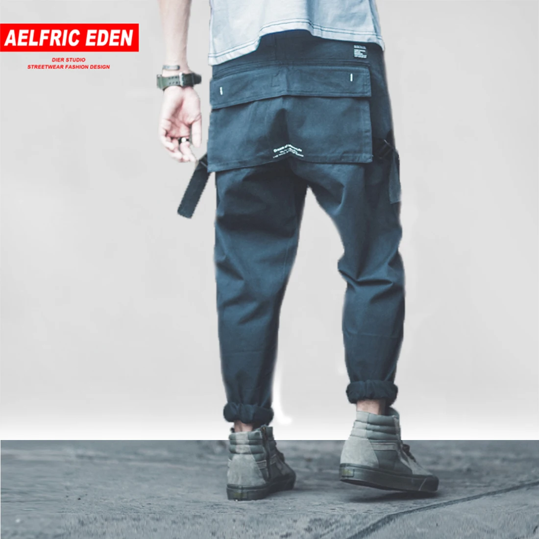 Aelfric Eden 2018 повседневные мужские брюки мульти-карман патч C лентой хип-хоп шаровары