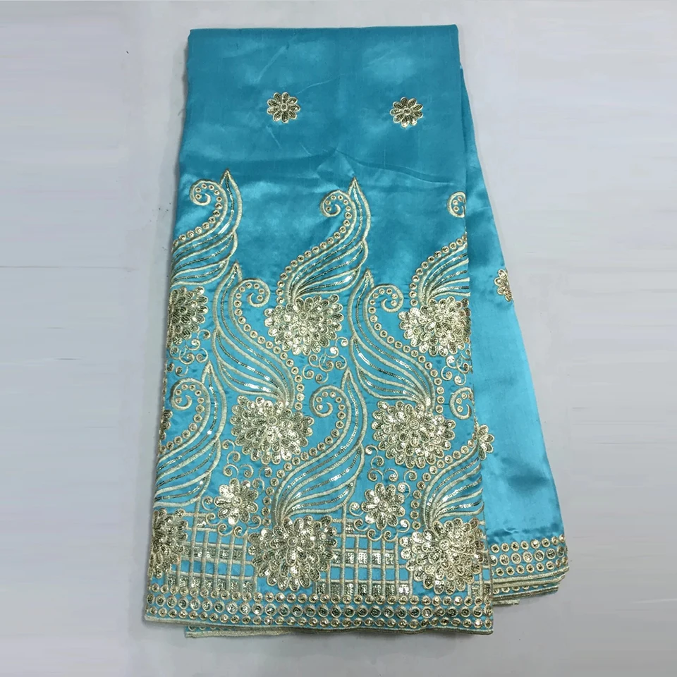 Африканский Джордж Ткань Тафта Шаньдун Вышивки Упаковка Шелковые кружева для