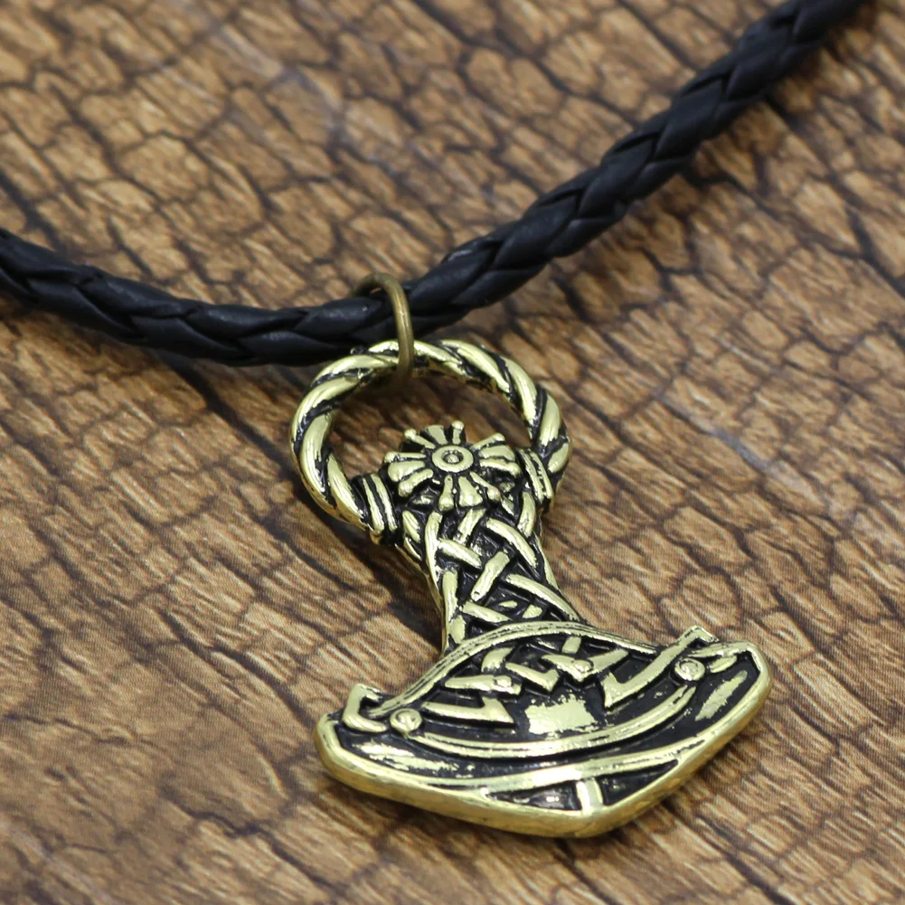 Men Viking Thor Mjolnir Amulet Hammer Scandinavian Pendant Necklace Gift Jewelry with Bag | Украшения и аксессуары