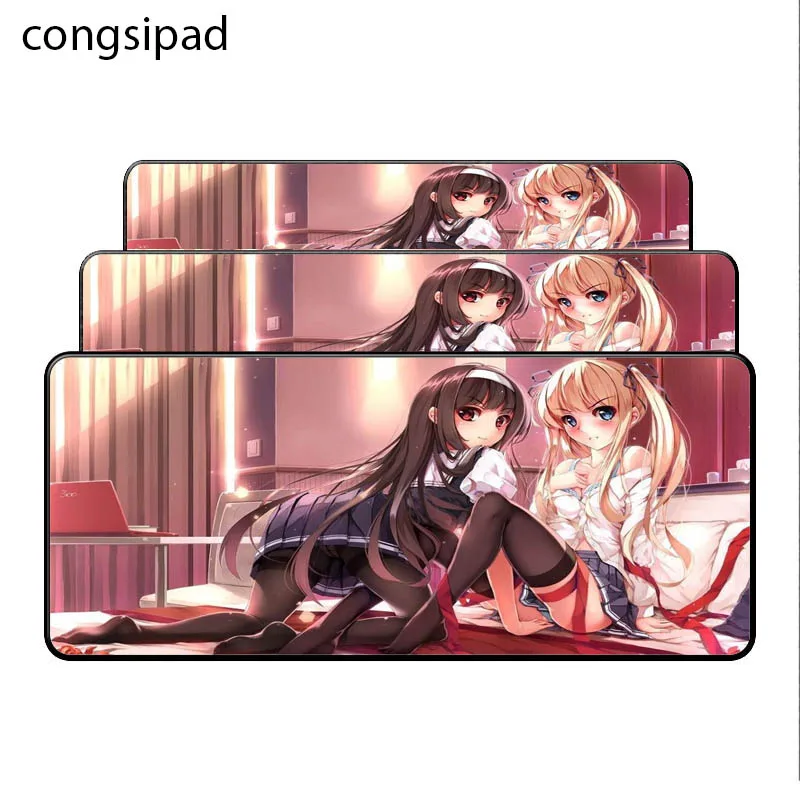 Congsipad 900*400*2 мм японское секси аниме большой коврик для мыши игровой коврик для мыши замок края Мышь pad жена подруга подарок для сестры