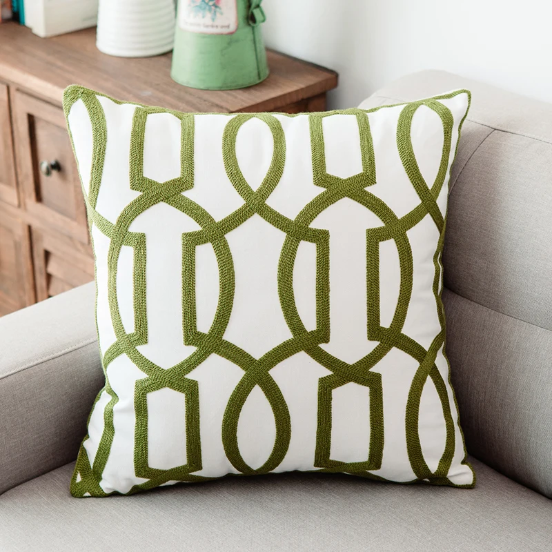 Наволочка для подушки с вышивкой 45x45 см|cushion cover|cushion cover greencanvas cushion |