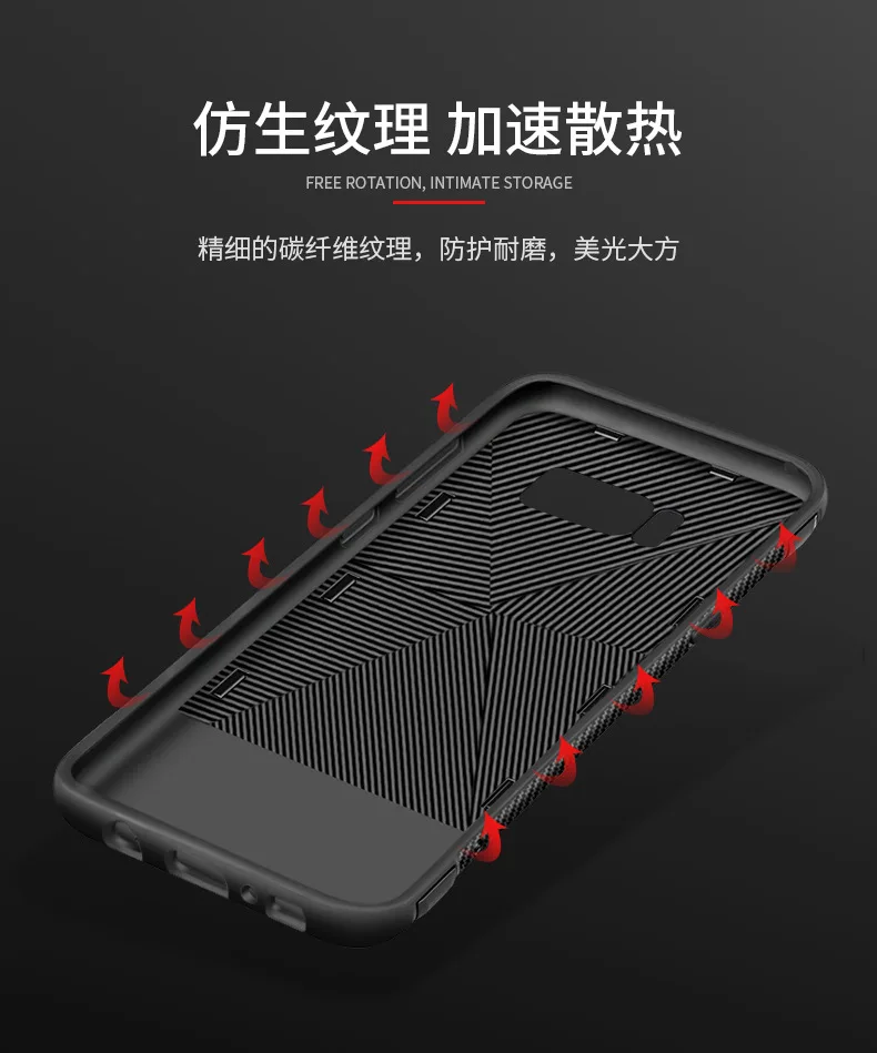 Для Samsung Galaxy S8 S8Plus S7 edge Чехол Жесткий ПК + силикон с подставкой Кольцо Магнит