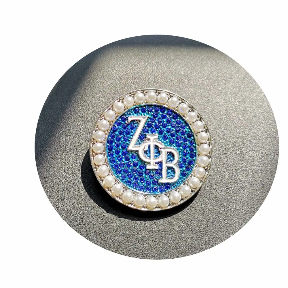 Topvesko новый синий цвет ZETA PHI BETA Sorority жемчуг zpb bброшь отворот булавка ювелирные